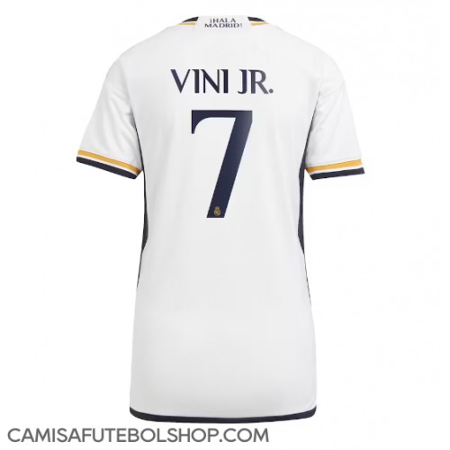 Camisa de time de futebol Real Madrid Vinicius Junior #7 Replicas 1º Equipamento Feminina 2023-24 Manga Curta